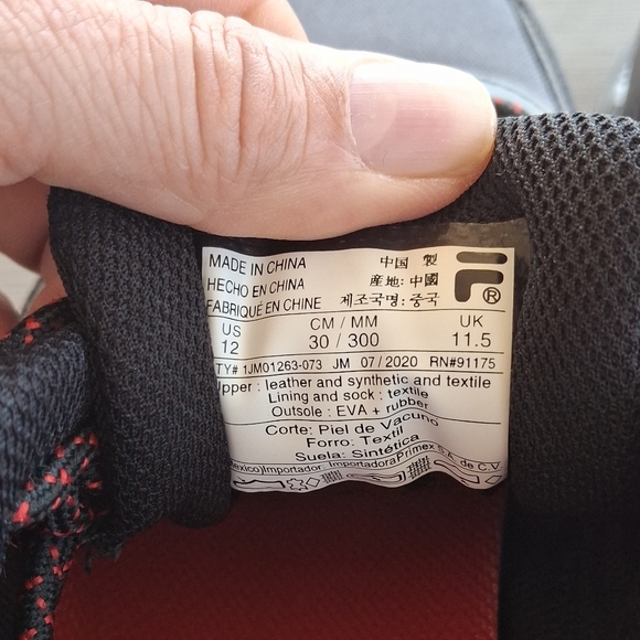 Fila Men's Gray and Red Athletic Shoes - Picture 6 of 6